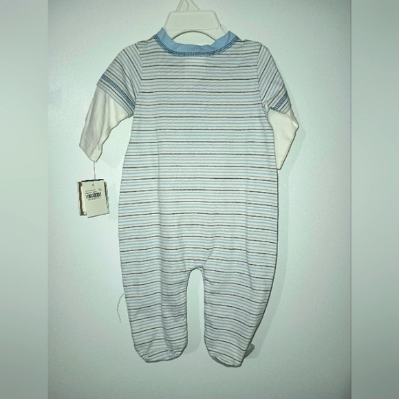 3 months Bloomingdales baby boy train footie outfit - Picture 3 of 6